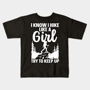 Funny Hiking Art For Girls Women Mountaineer Hiking Lover Kids T-Shirt